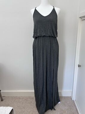 Rolla Coster Charcoal Gray Sleeveless V-Neck Maxi Dress